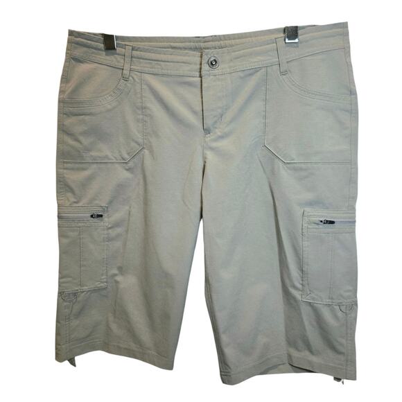 Kuhl Womens Horizn Horizon Short Bermuda Sz 16 Khaki Cargo Performance Recco NEW - Picture 2 of 12